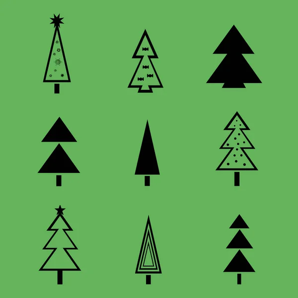 Arbre Noël Avec Décorations Étoiles Illustration Vectorielle — Image vectorielle