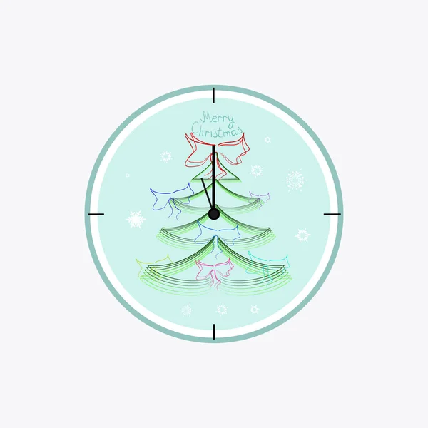 Montre Noël Vacances Noël Illustration Vectorielle — Image vectorielle