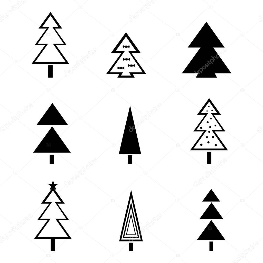 Christmas tree with decorations,vector illustration
