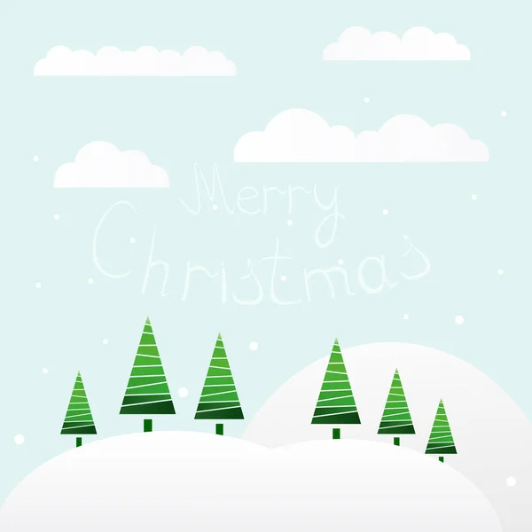 Noel, ağaç kışı, vektör illüstrasyonu