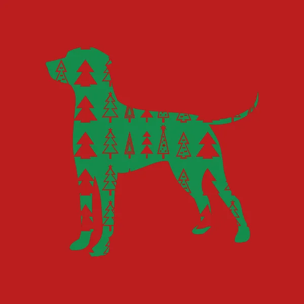 クリスマス クリスマス犬 ベクトルイラスト — ストックベクタ