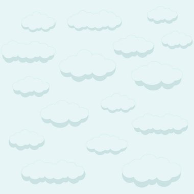 Bulutlar, bulutlar ve gökyüzü simgesi, vektör illüstrasyonu