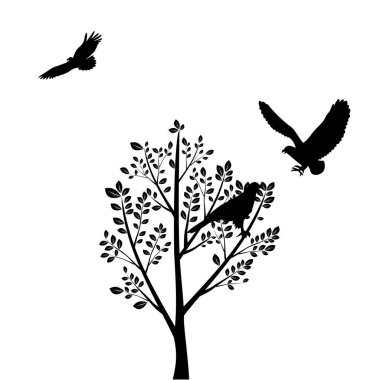 Ağaçtaki kartallar, vektör çizimi