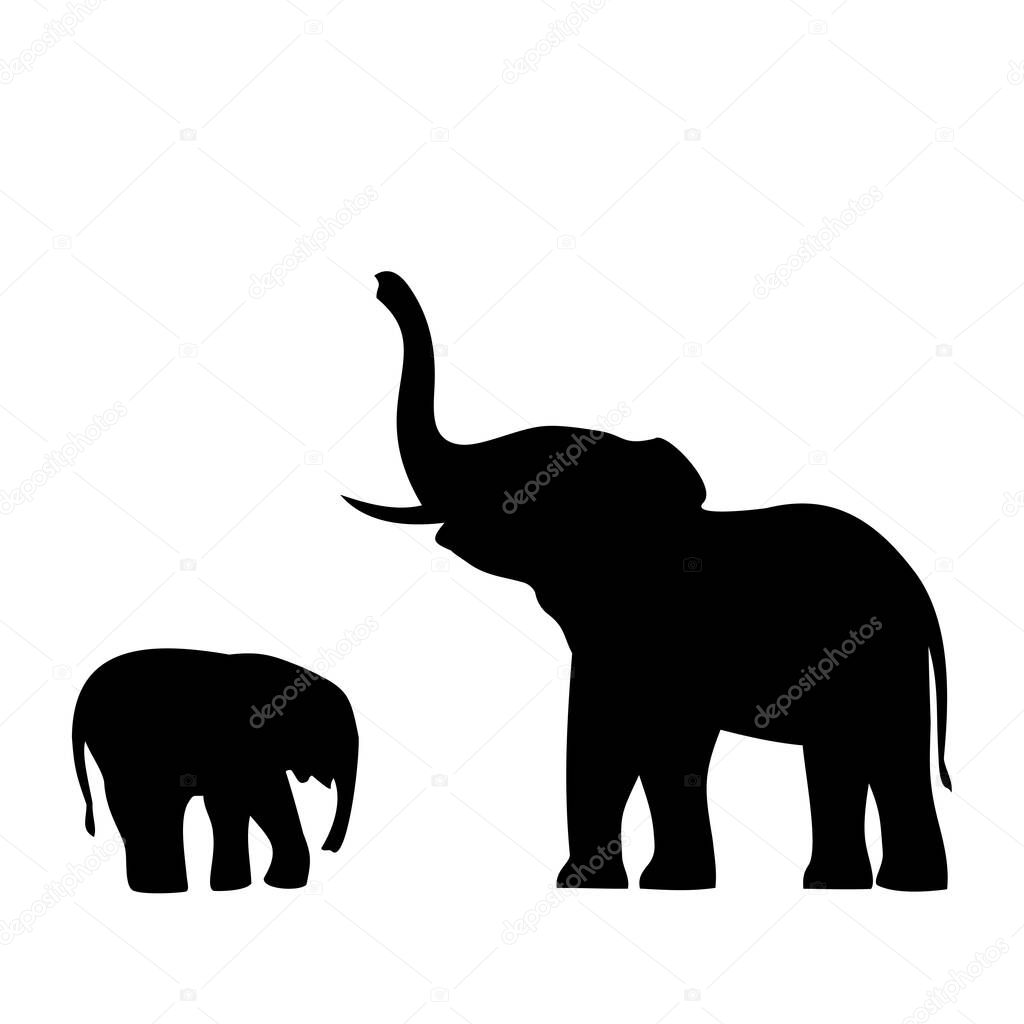 elephant with elephant icon,vector illustration