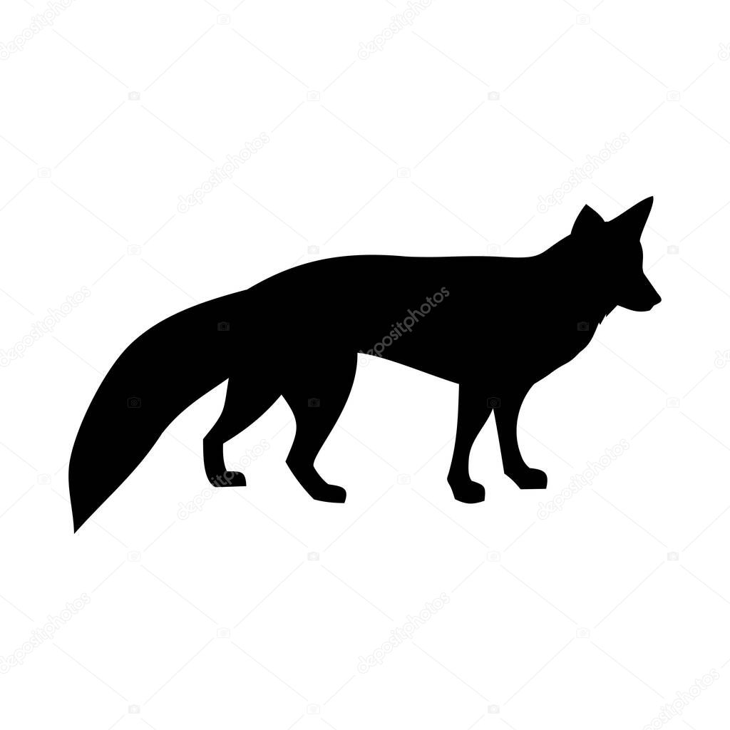 Fox, black icon,vector illustration