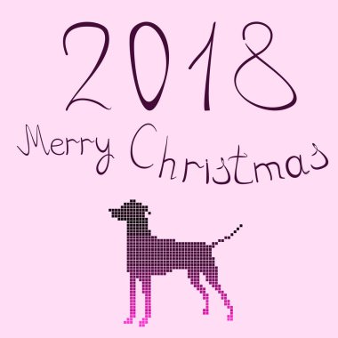 Köpeğin yeni yılı, vektör çizimi