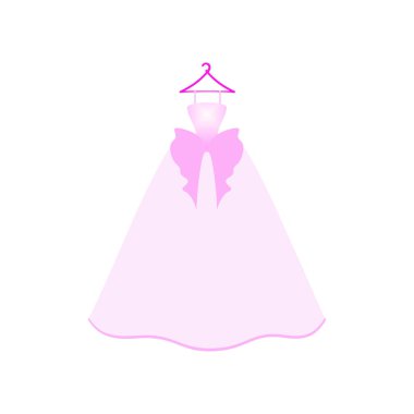 Pembe elbise, balo elbisesi, vektör illüstrasyonu