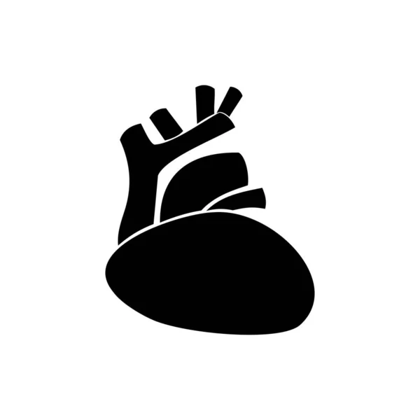 Icono Corazón Cuerpo Humano Vector Ilustración — Vector de stock