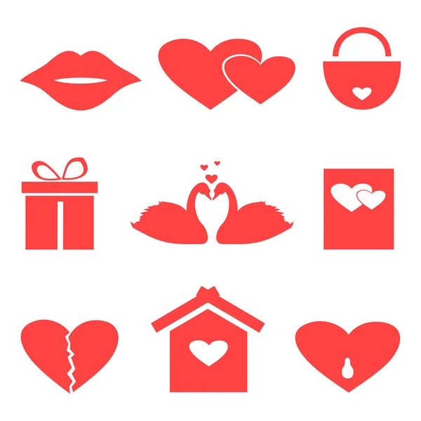 Love Icons White Background Vector Illustration — Stock Vector
