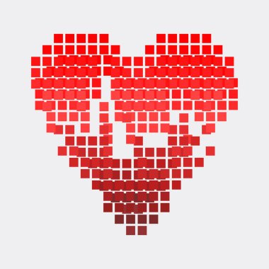 kırmızı kalp, vektör illüstrasyonu