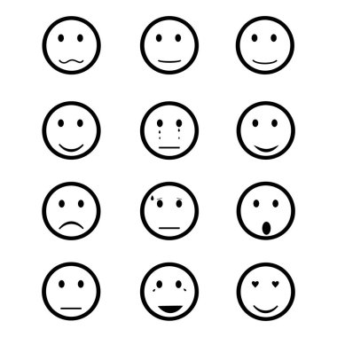 Smiley simgesi, vektör illüstrasyonu