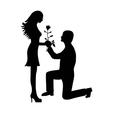 Adam aşık olan kadını tanıdı, vektör çizimi.