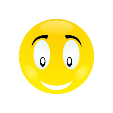 Beyaz arkaplanda bir gülen yüz, vektör illüstrasyonu