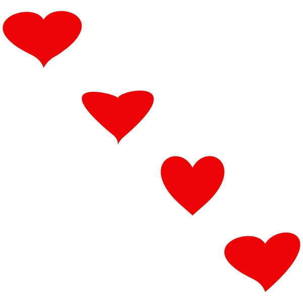 Κόκκινες Καρδιές Ευχετήρια Κάρτα Διανυσματική Απεικόνιση — Διανυσματικό Αρχείο