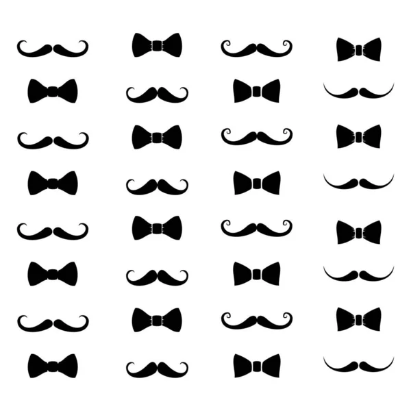 Conjunto Bigode Borboletas Masculinas Ilustração Vetorial —  Vetores de Stock