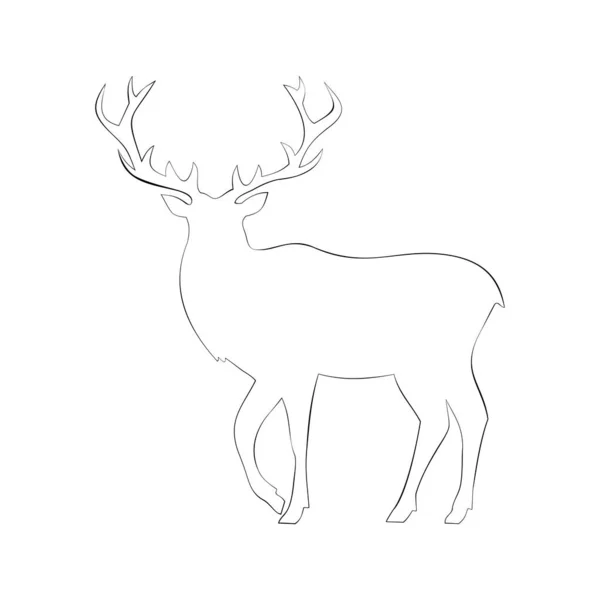 Stag Glyph Stag Vector Illustration — 스톡 벡터