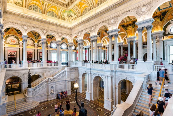 Jun 2, 2018-Washington DC, Spojené státy: vstupní síň knihovny Kongresu, Washington DC — Stock fotografie