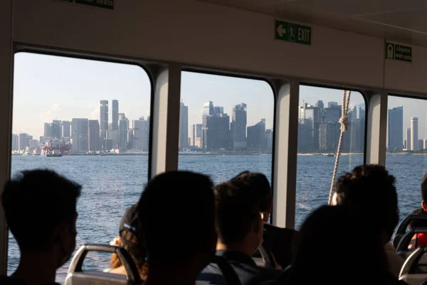 Singapore Skyline Gezien Vanaf Een Veerboot Van John Island Belangrijkste — Stockfoto