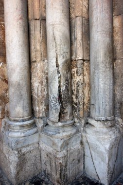 Kudüs, İsrail, 06.07.2007'den Kudüs'te yarım mahvetti sütunlarla antik duvarlar