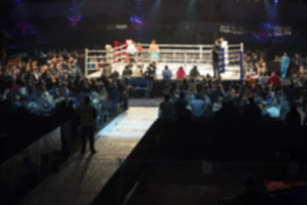 Rozmazané Hlediště Boxerský Ring Během Boxerský Zápas — Stock fotografie