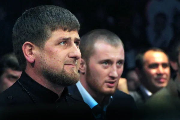 Brovary Ucrania 2010 Presidente Checheno Ramzan Kadyrov Está Sentado Auditorio — Foto de Stock