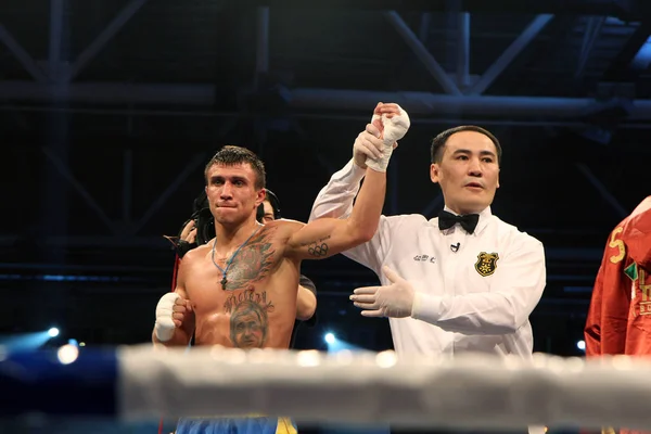 Februar 2014 Boksekvelden Ukrainske Høvdinger Mot Tyske Eagle Vasyl Lomachenko – stockfoto