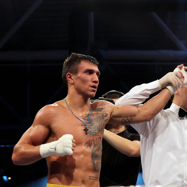 Brovary Ukraina Februari 2014 Petinju Profesional Vasily Lomachenko Ukrainian Berpartisipasi — Stok Foto