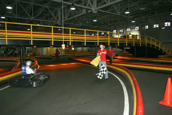 2014 Brovary Ukraine 2007 Riding Kart Indoors High Speed 적극적 — 스톡 사진