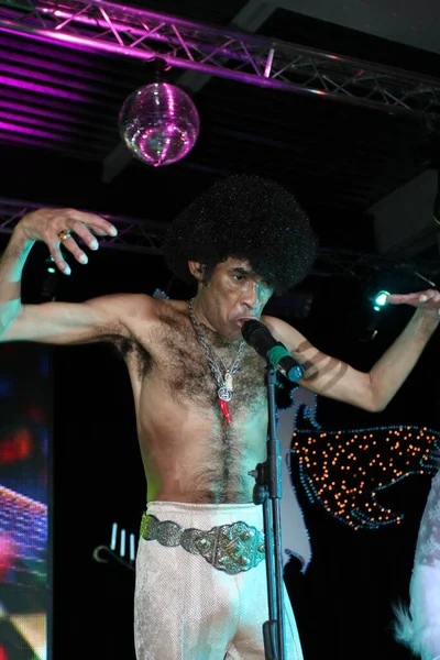 Brovary Ucrânia 2006 Soloist Boney Bobby Farrell Está Cantando Palco — Fotografia de Stock