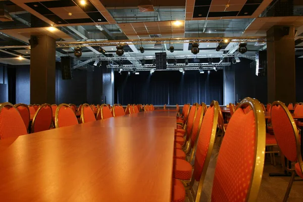 Brovary Ukraine 2007 Room Hall Mass Events Foreground Tables Chairs — Stock Photo, Image