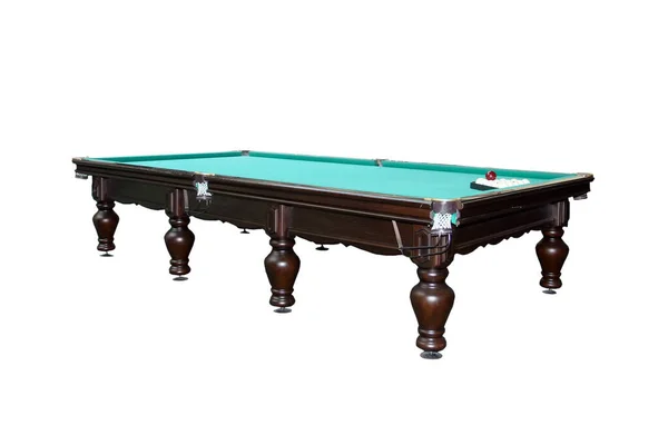 Grüner Tisch Zum Billardspielen Mit Kugeln Isoliert Auf Weißem Hintergrund — Stockfoto