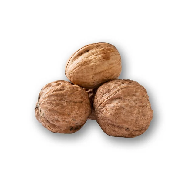 Walnuts Isolated White Background Closeup — Stock Photo, Image