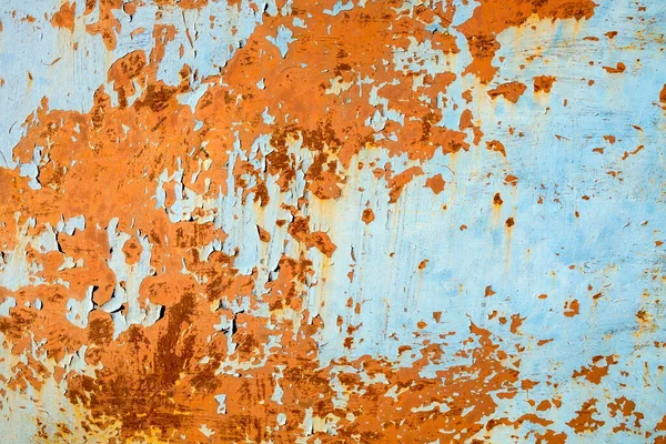 Textura Patrón Fondo Vieja Hoja Oxidada Hierro Con Restos Pintura — Foto de Stock