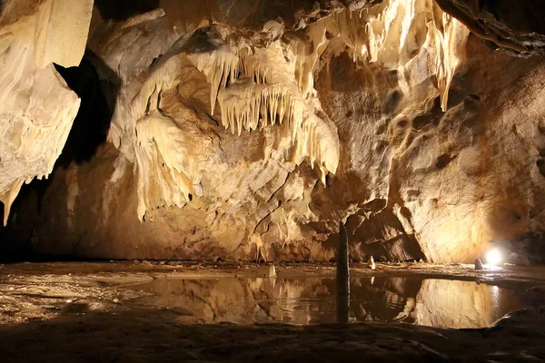 Cave Stalactites Stalagmites Geological Formation Karst Karst Cave — Stock Photo, Image