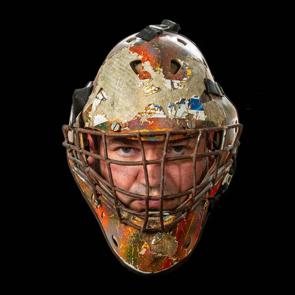 Masker Portret Van Een Brutale Man Met Een Beschermend Masker — Stockfoto