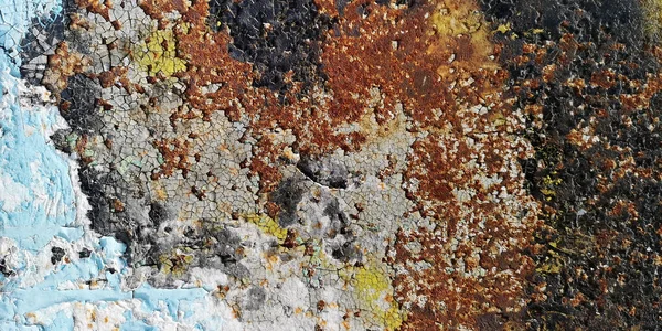 Old Painted Surface Rust Cracked Paint Background Texture Closeup — Stock Photo, Image