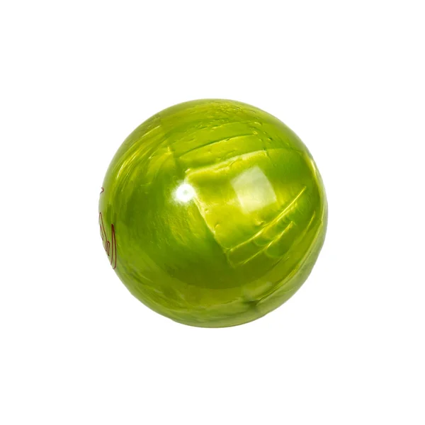 保龄球浅绿色 在白色背景下被隔离的特写 — 图库照片