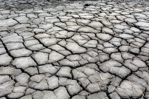 Trockenheit Getrocknete Rissige Erde Risse Ton Wasserknappheit Die Hitze Der — Stockfoto