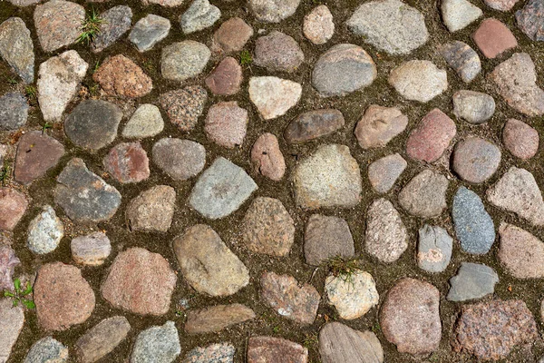 Fondo Del Piso Está Hecho Piedras Redondeadas Adoquín Guijarros Hermosa —  Fotos de Stock