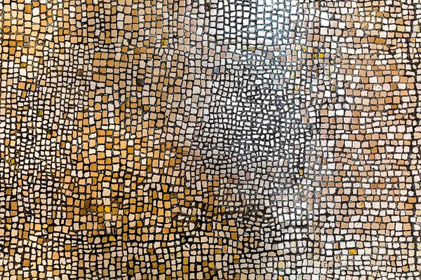 Mosaico Pietre Multicolori Frammento Vecchio Piano Antico Edificio Modello Texture — Foto Stock