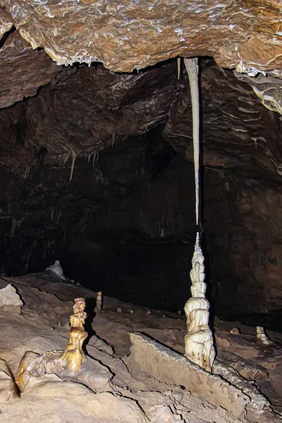 Cave Stalactites Stalagmites Geological Formation Karst Karst Cave — Stock Photo, Image