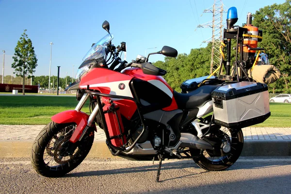 İtfaiye motosiklet için Krasnodar Dünya Kupası özel olay sırasında görevde olduğunu