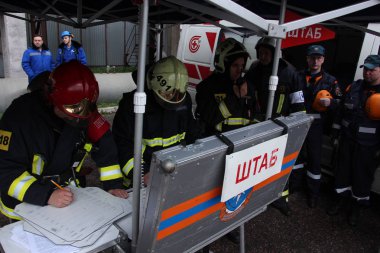 Yangın Eğitim afet Termik Santrali'nde karargahı 5 Ekim 2016 yılında Moskova'da savaş.