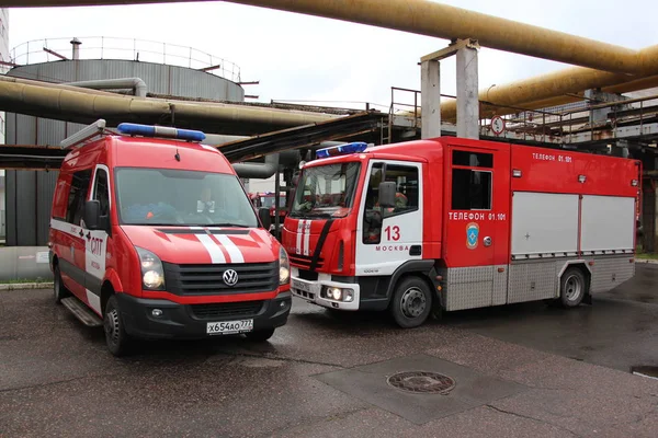 Eğitim felaketle Termik Santrali üzerinde 5 Ekim 2016'da Moskova'da, Genel Müdürlük araç ve yangın kamyon