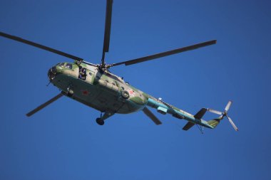 Kasım 3, 2018 Mi-8 helikopter bir hava gösterisi, Krasnodar şehir uçtu
