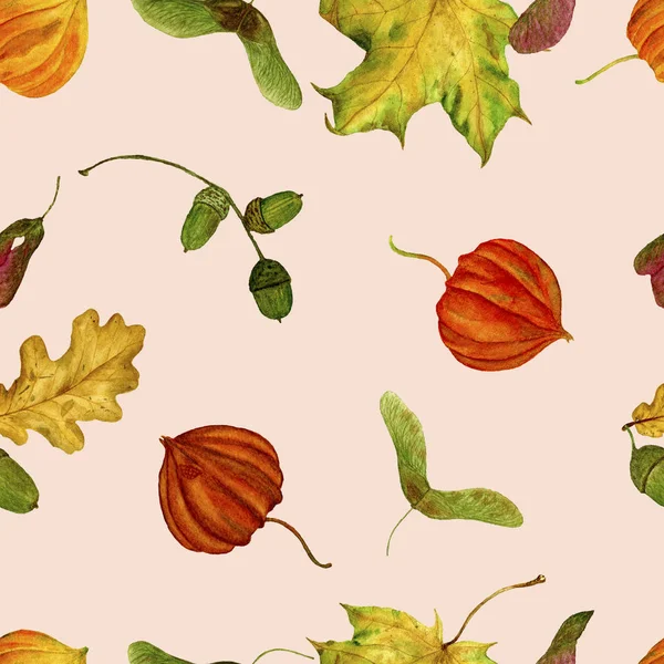 Pattern Autumn Leaves White Background Perfect Fabrics Wrapping Paper Etc — Stock Photo, Image