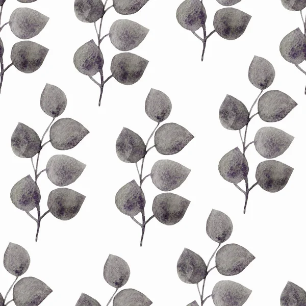 Nahtloses Muster Mit Blättern Auf Weißem Hintergrund Schönes Design Für — Stockfoto