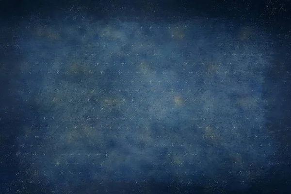 Navy blue and gold celestial stars background with dark vignette