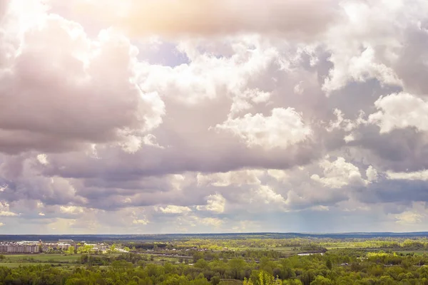 Ванільне Небо Кумуль Хмара Рожево Жовта Хмара Барвистий Хмарний Пейзаж — стокове фото