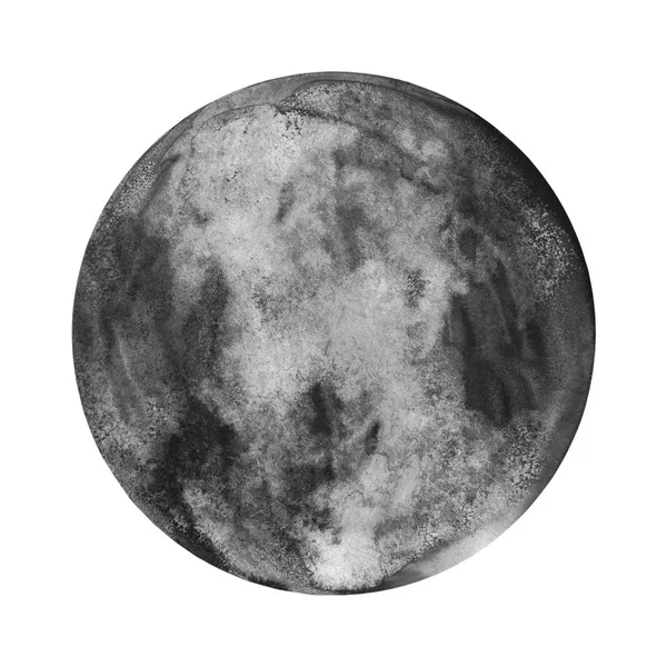 Beyaz arka plan üzerinde izole siyah gök nesnesinin suluboya resim